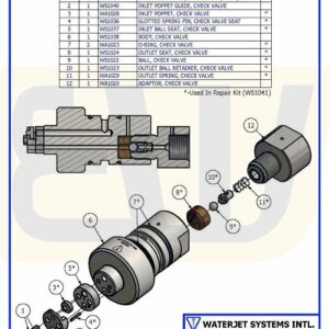 CHECK VALVE ASSY FLAT-SEAT IN/BALL OUT WS100 WSI